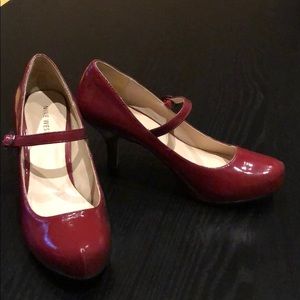 Nine West ruby red Mary Jane platform pumps